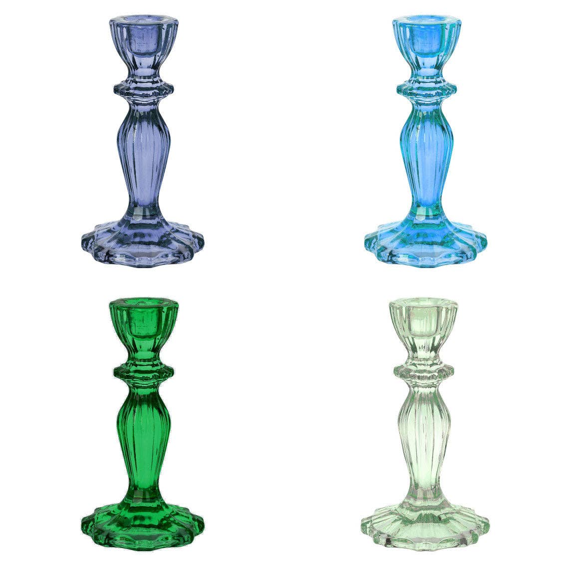 Glass Candle Holder Starter Set, Cool Colours | Summer Decor Gifts |
