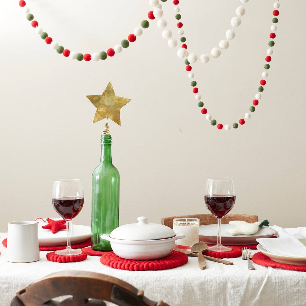 TARUTSHA Boho Felt Ball Pompom Garlands 200cm