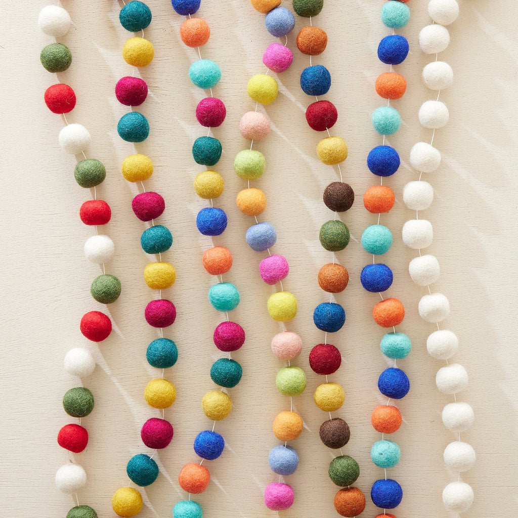 TARUTSHA Boho Felt Ball Pompom Garlands 200cm
