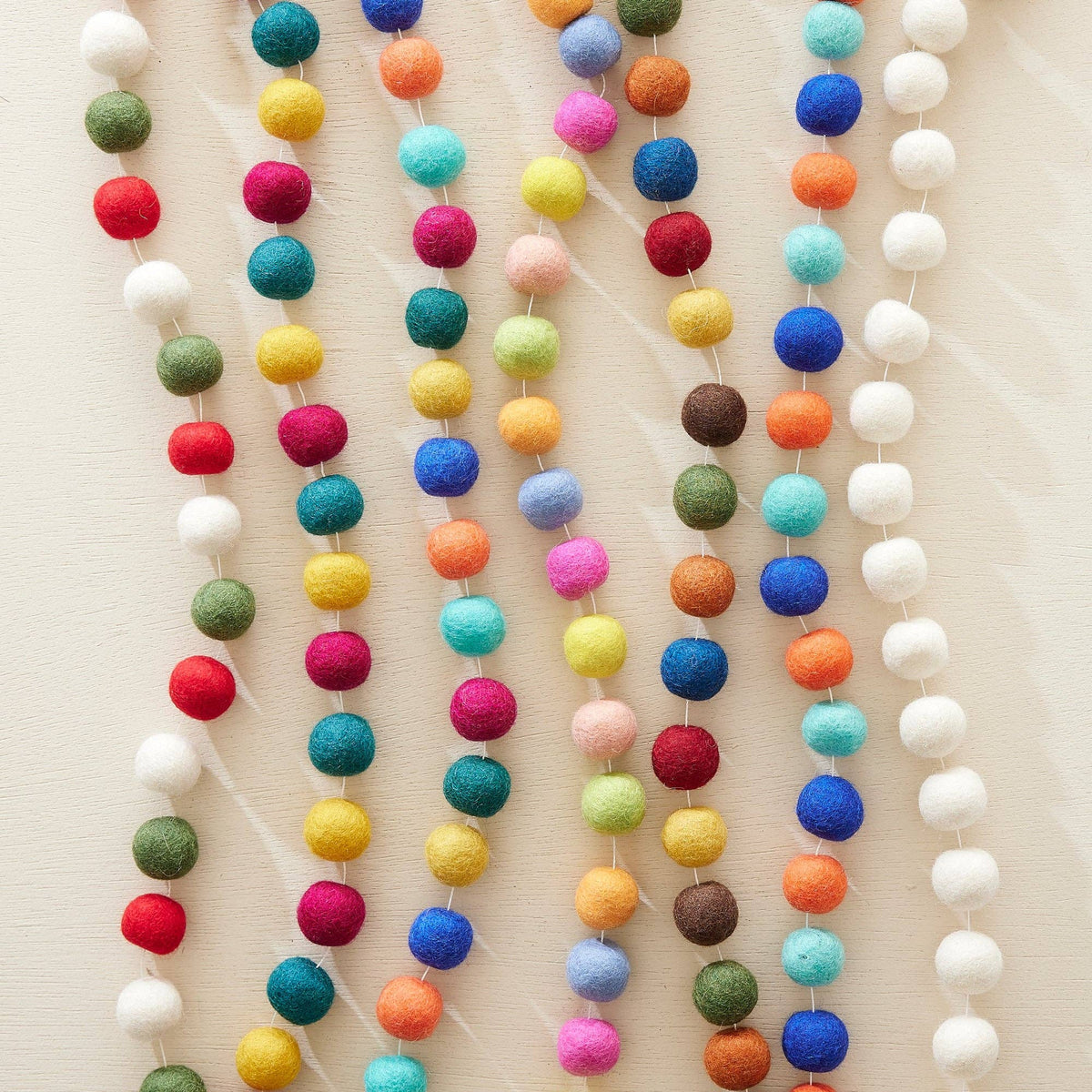TARUTSHA Boho Felt Ball Pompom Garlands 200cm