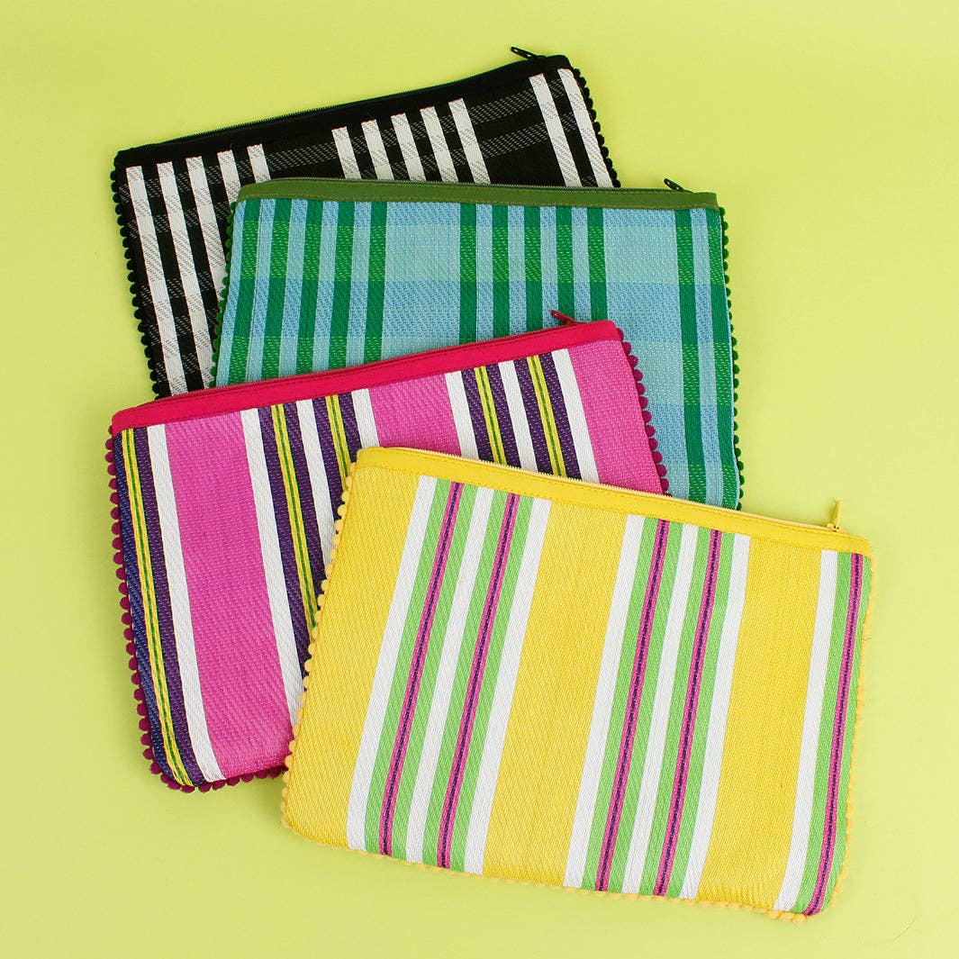 Recycled Woven Pom Pom Pouch