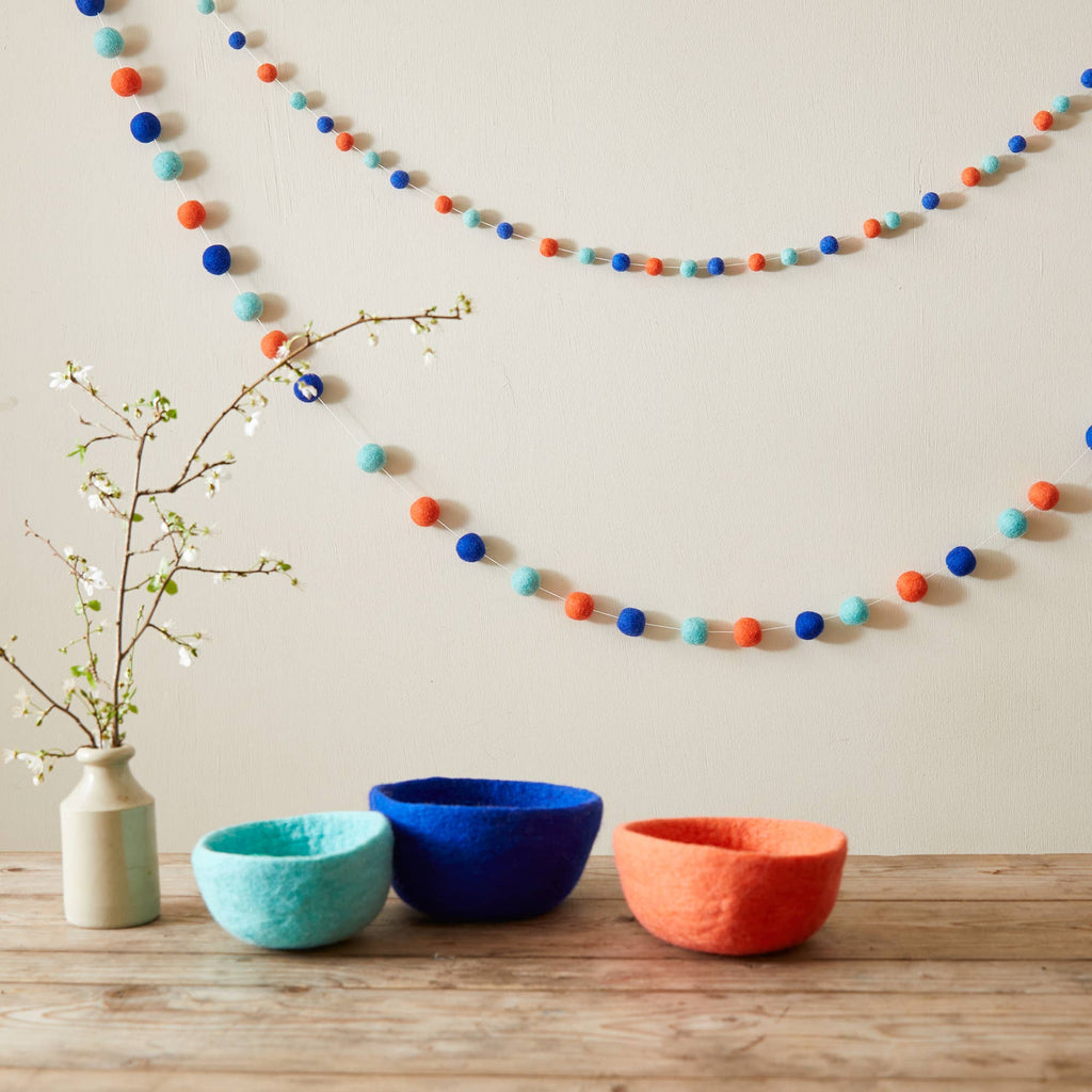 TARUTSHA Boho Felt Ball Pompom Garlands 200cm