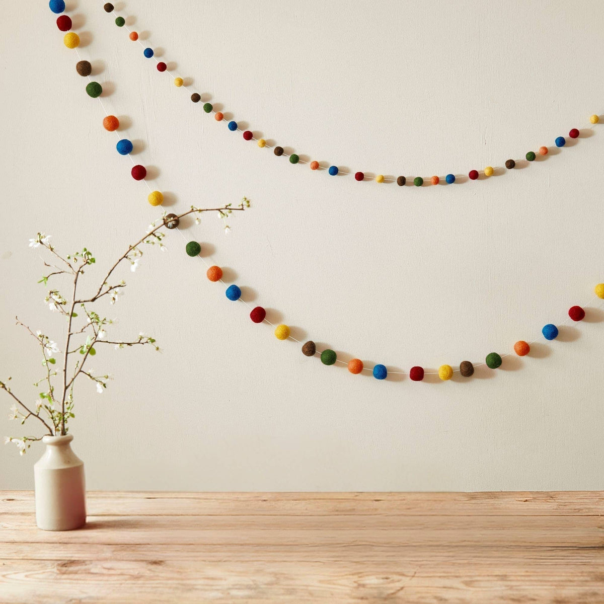 TARUTSHA Boho Felt Ball Pompom Garlands 200cm