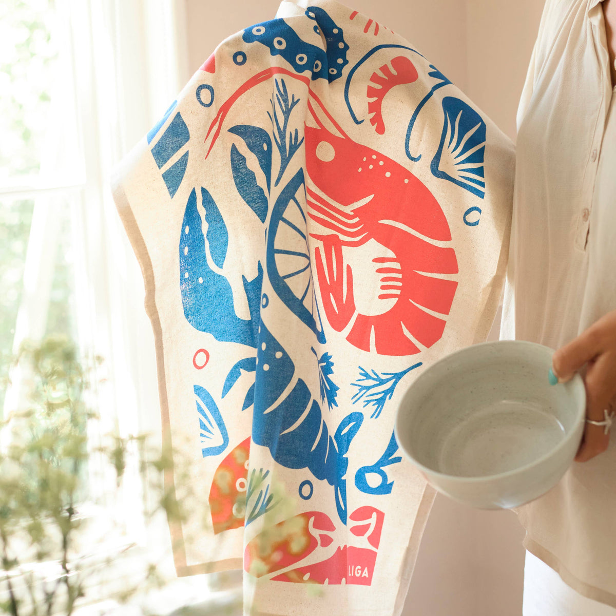Organic Tea Towel | Seafood Platter