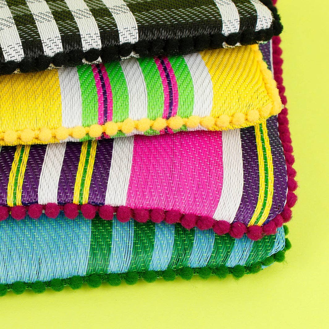 Recycled Woven Pom Pom Pouch