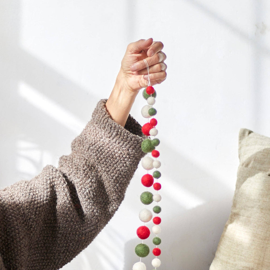 TARUTSHA Boho Felt Ball Pompom Garlands 200cm