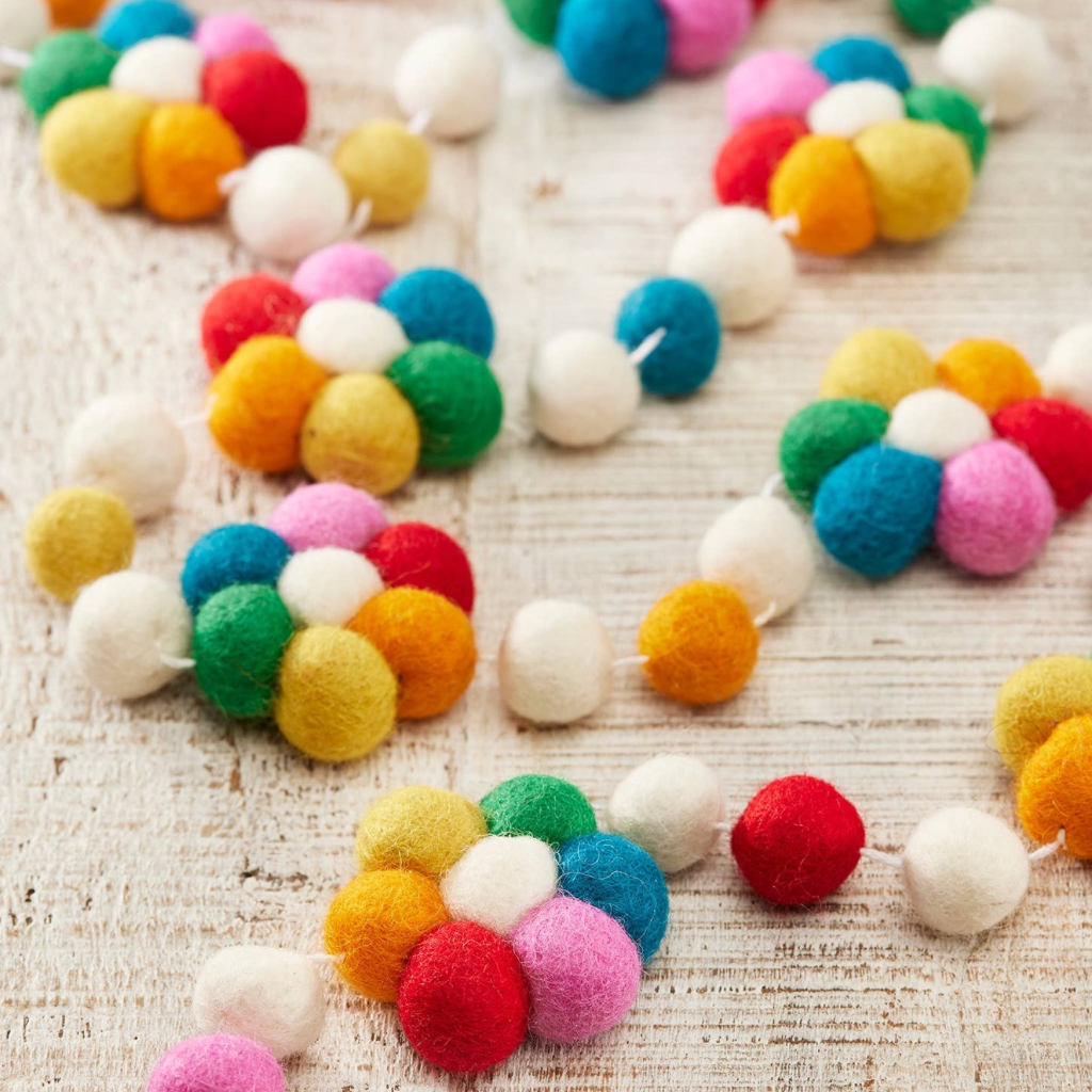 Felt Rainbow Flower Garland