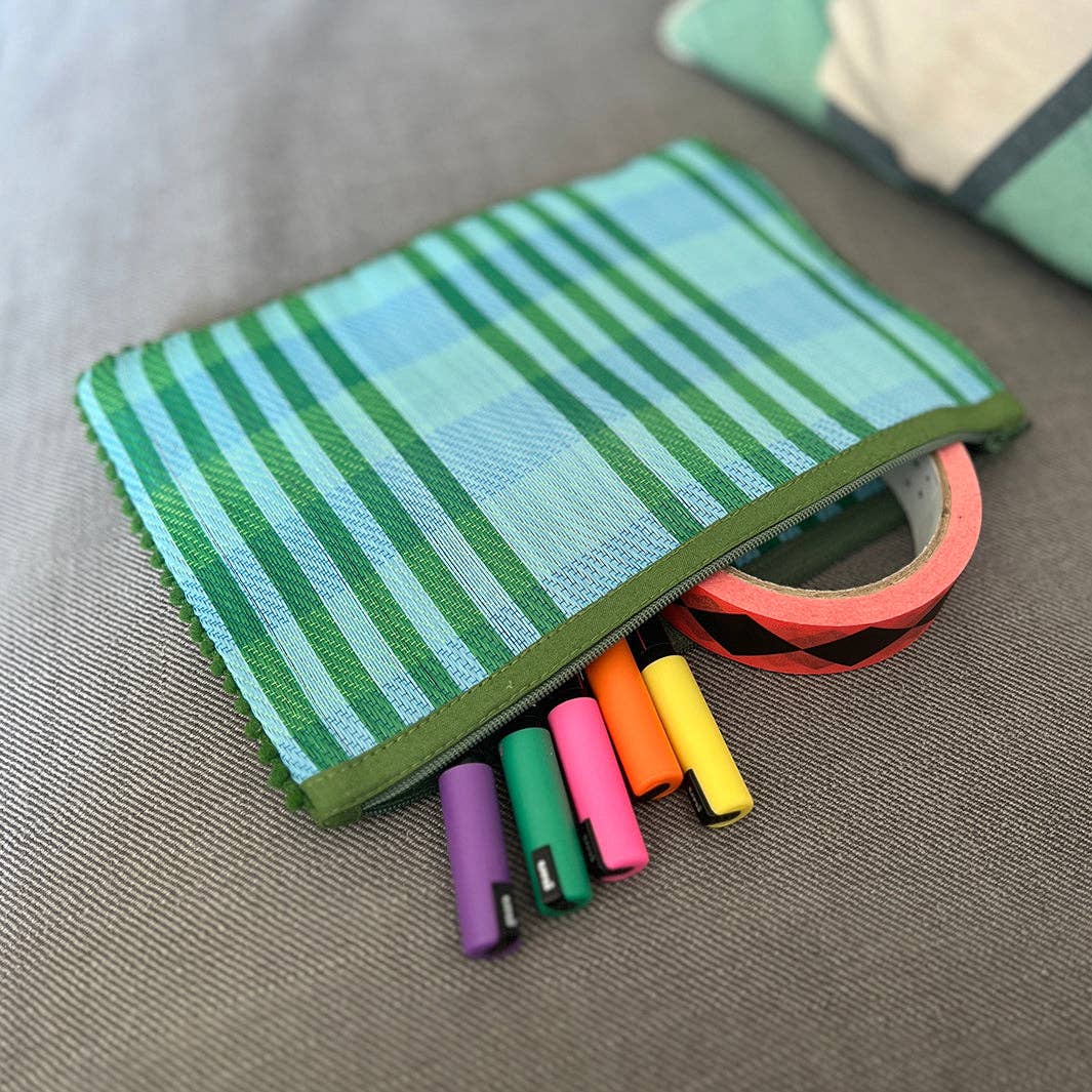Recycled Woven Pom Pom Pouch