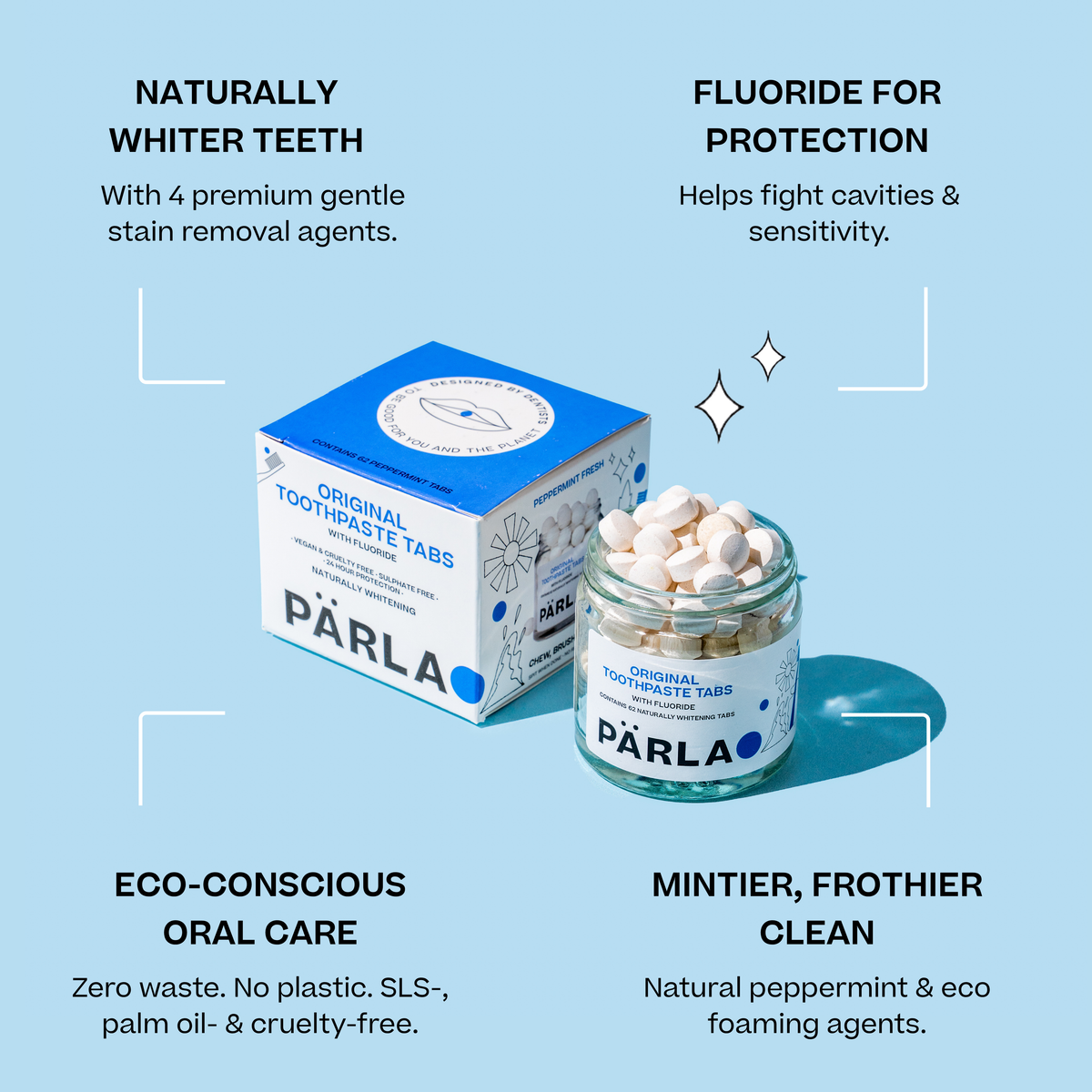 PÄRLA Original Naturally Whitening Toothpaste Tabs 62s