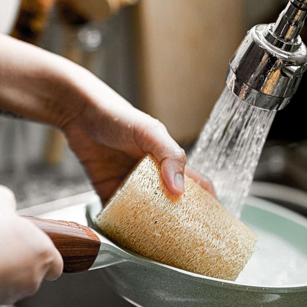 Natural Loofah | Organic Exfoliating Sponge Pad Scrubber