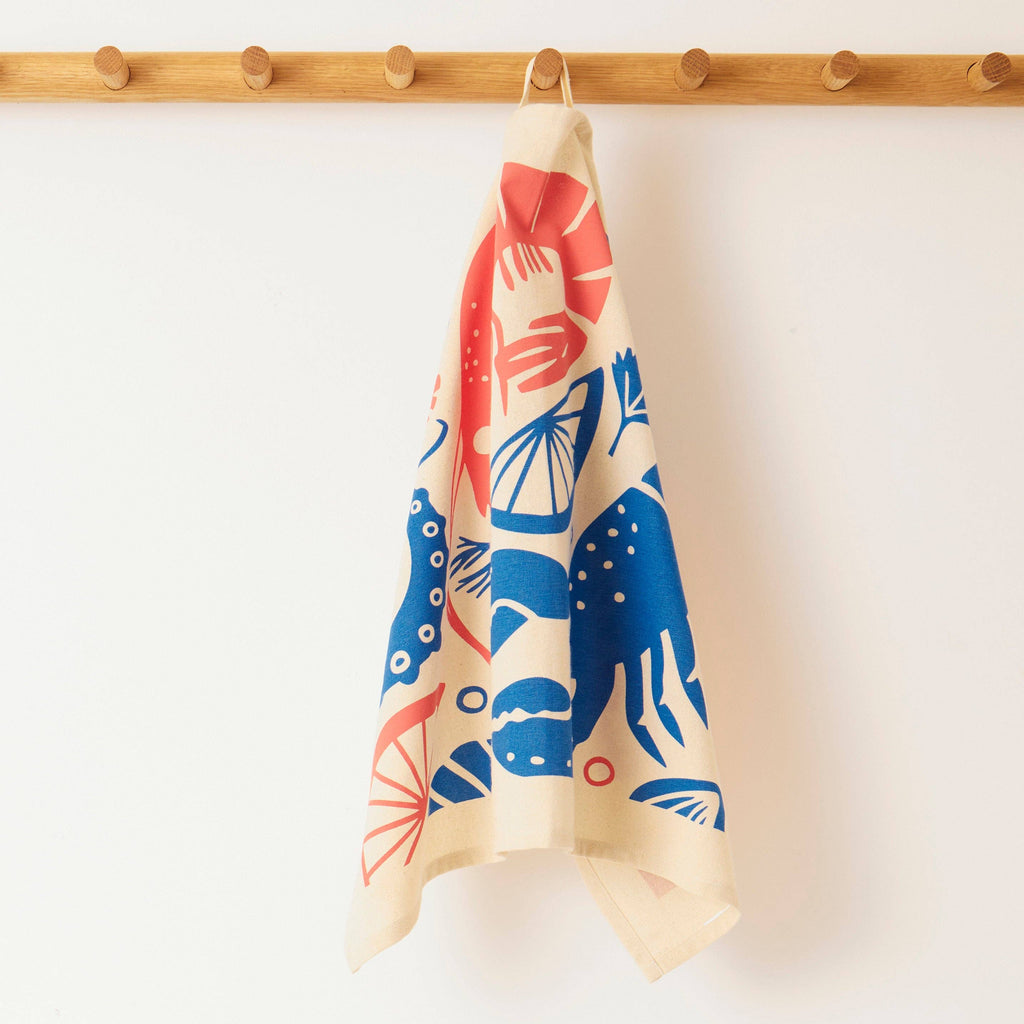 Organic Tea Towel | Seafood Platter