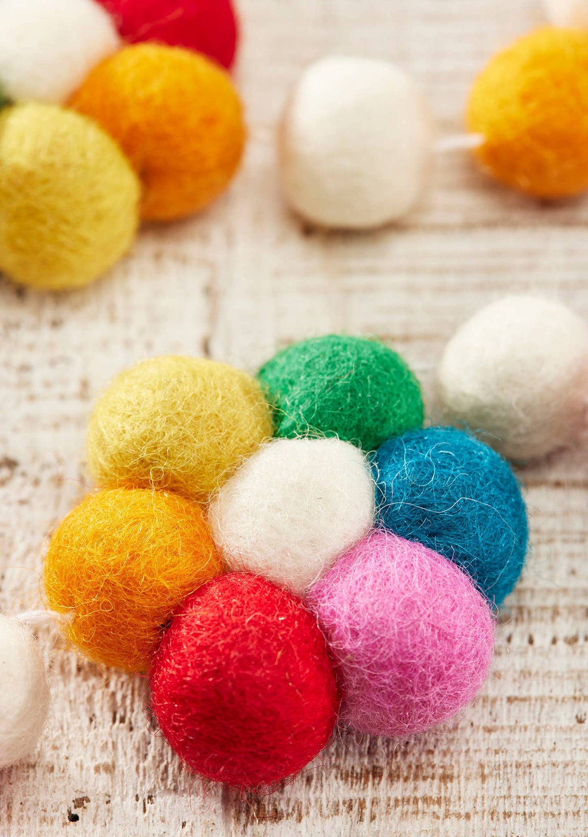 Felt Rainbow Flower Garland