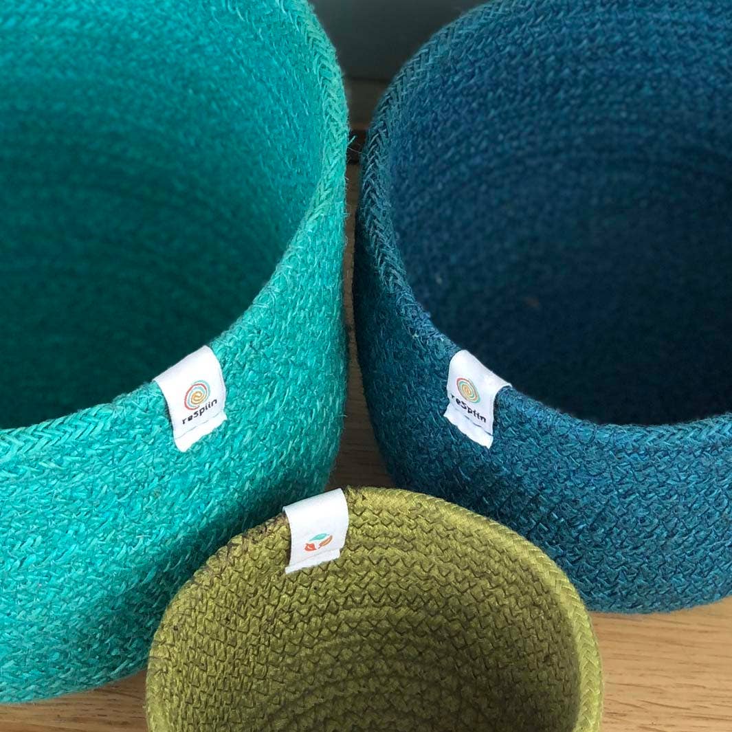Jute Basket - Ocean 3 size options