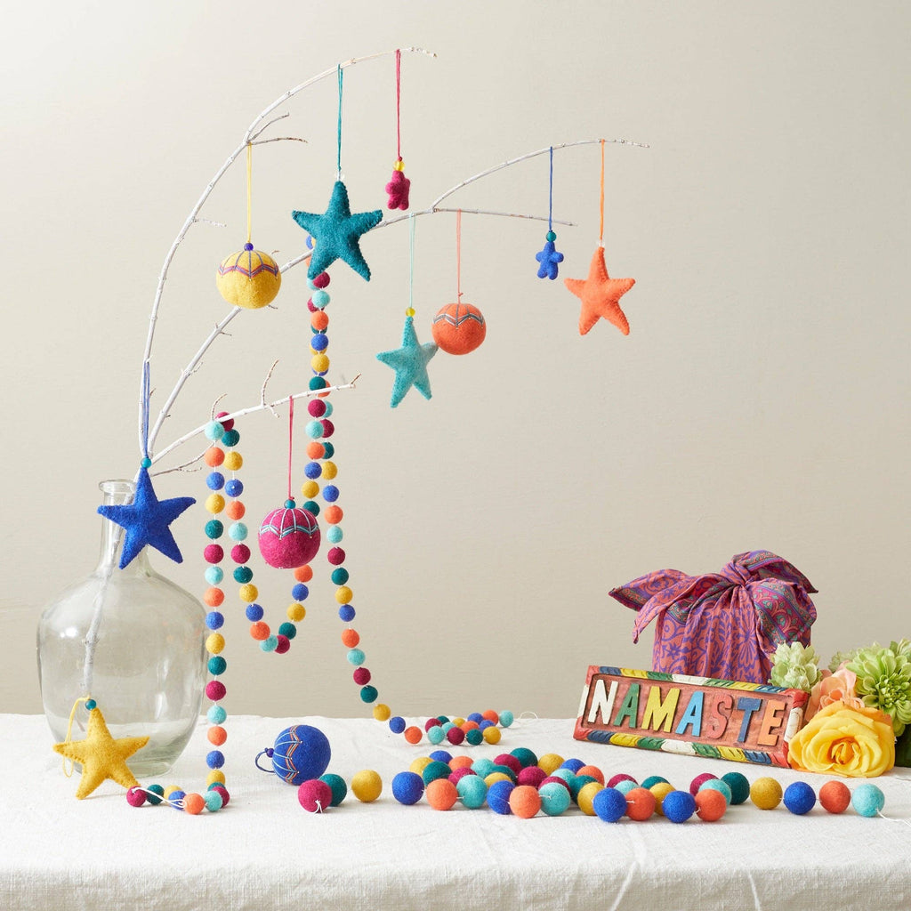 TARUTSHA Boho Felt Ball Pompom Garlands 200cm