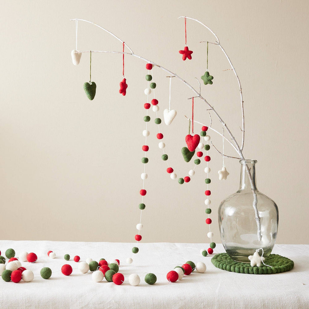 TARUTSHA Boho Felt Ball Pompom Garlands 200cm