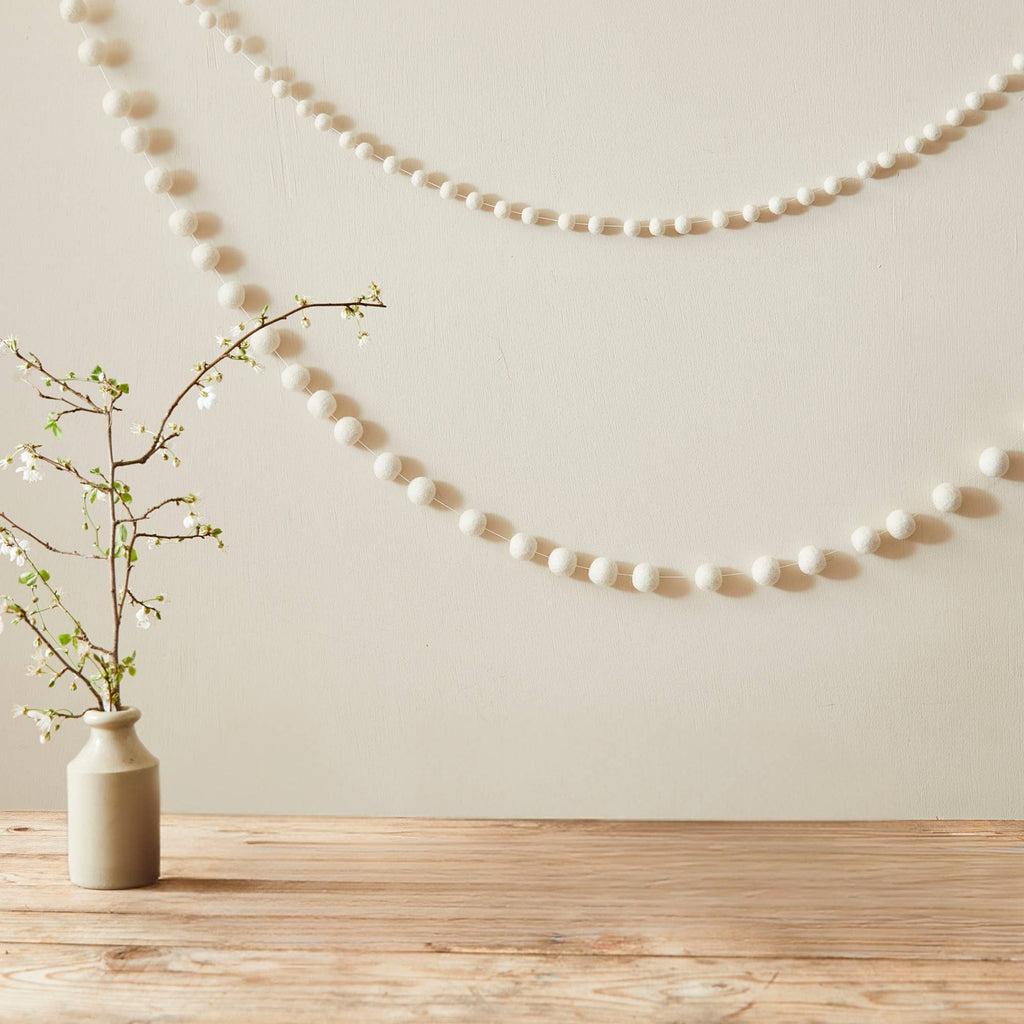 TARUTSHA Boho Felt Ball Pompom Garlands 200cm