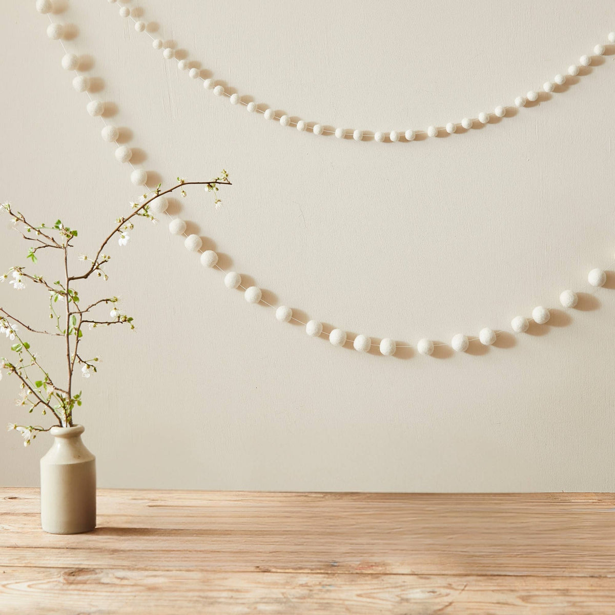 TARUTSHA Boho Felt Ball Pompom Garlands 200cm